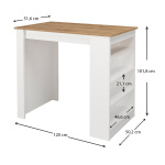 Τραπέζι μπαρ Monaco Megapap από μελαμίνη χρώμα λευκό - sapphire oak 120x51,6x101,8εκ. - Image 4