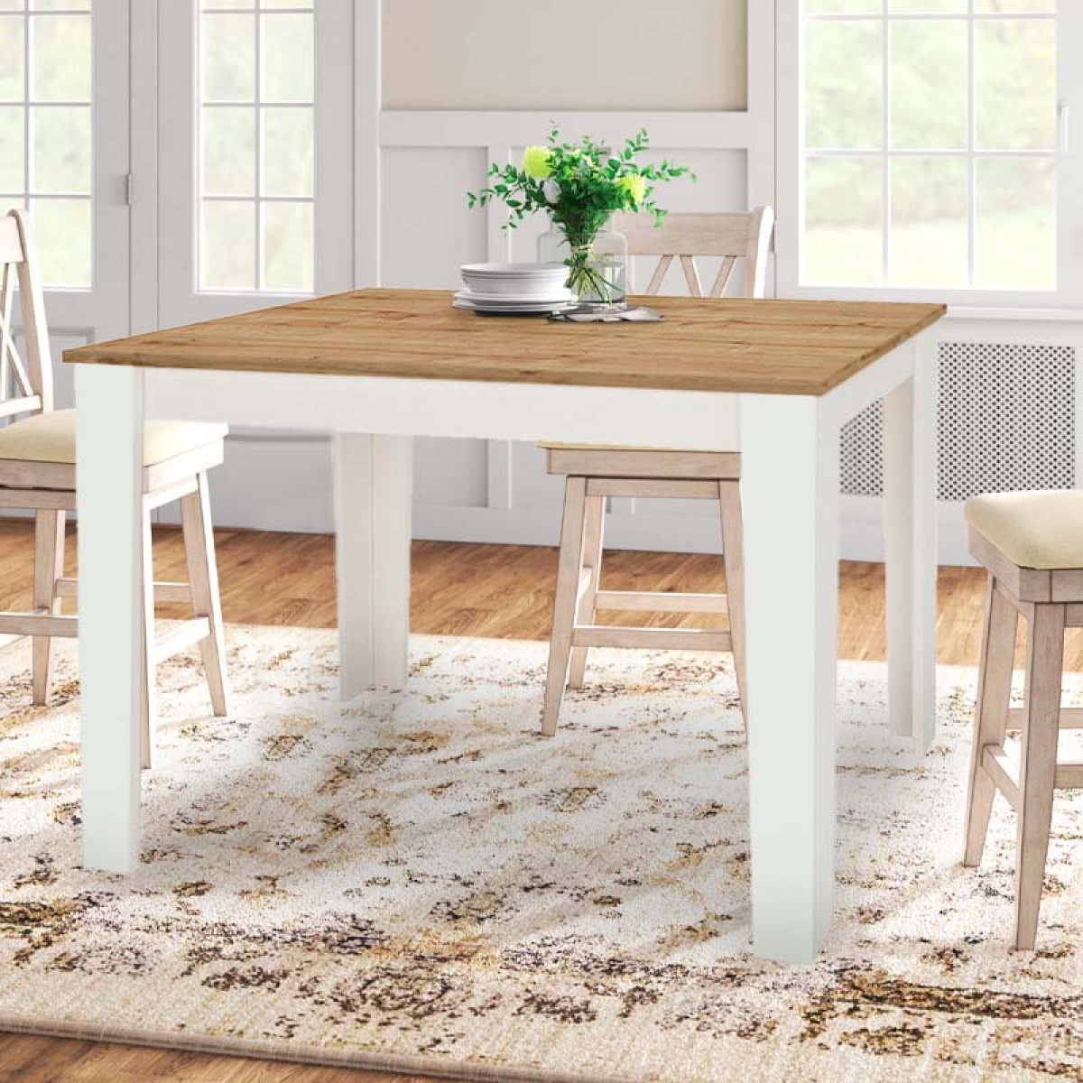 Τραπέζι μελαμίνης Darlen Megapap χρώμα λευκό - sapphire oak 110x72x74εκ. - Image 3