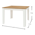 Τραπέζι μελαμίνης Darlen Megapap χρώμα λευκό - sapphire oak 110x72x74εκ. - Image 5