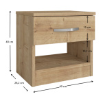 Κομοδίνο μελαμίνης Lube Megapap χρώμα sapphire oak 40x28,2x40εκ. - Image 5