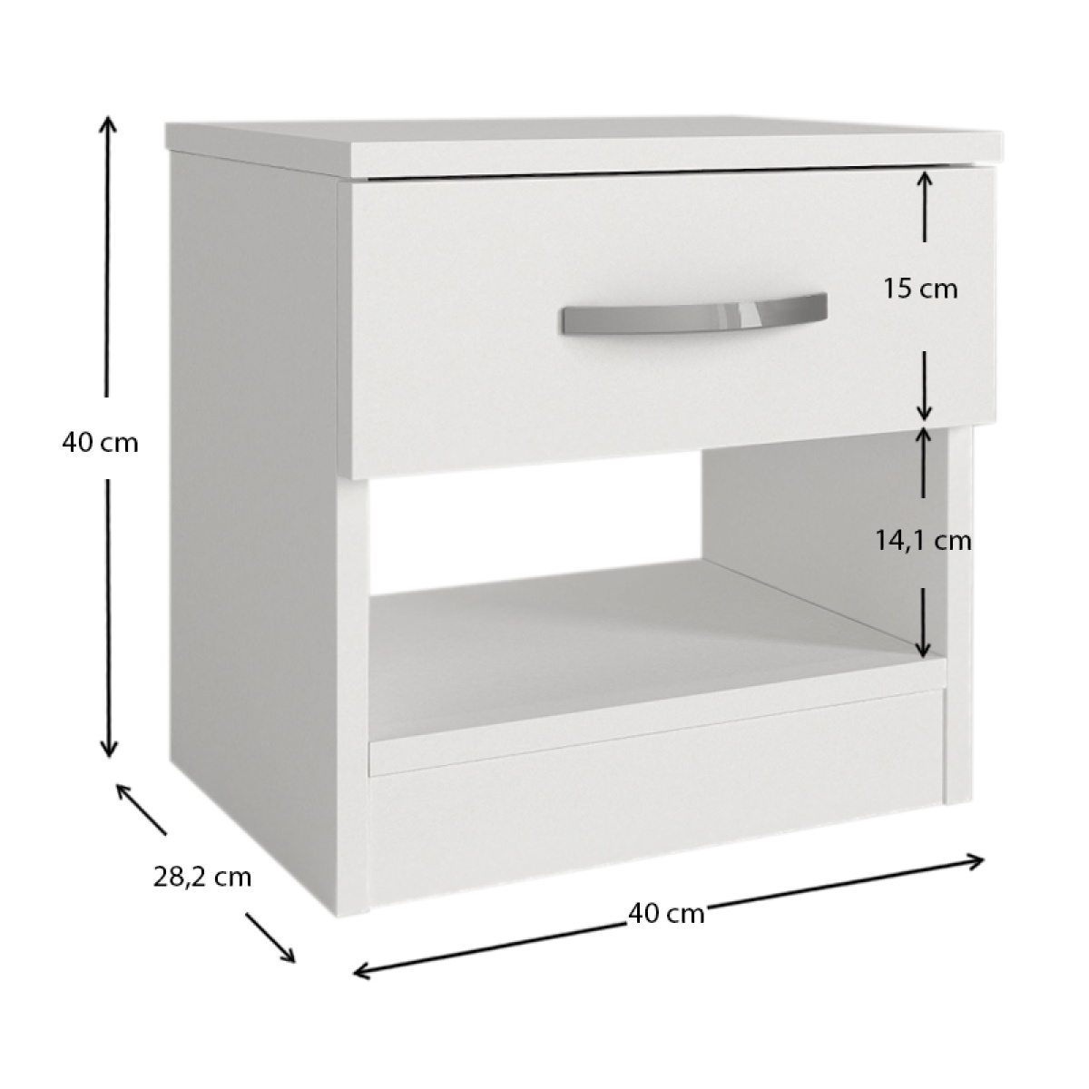 Κομοδίνο μελαμίνης Lube Megapap χρώμα λευκό 40x28,2x40εκ. - Image 5