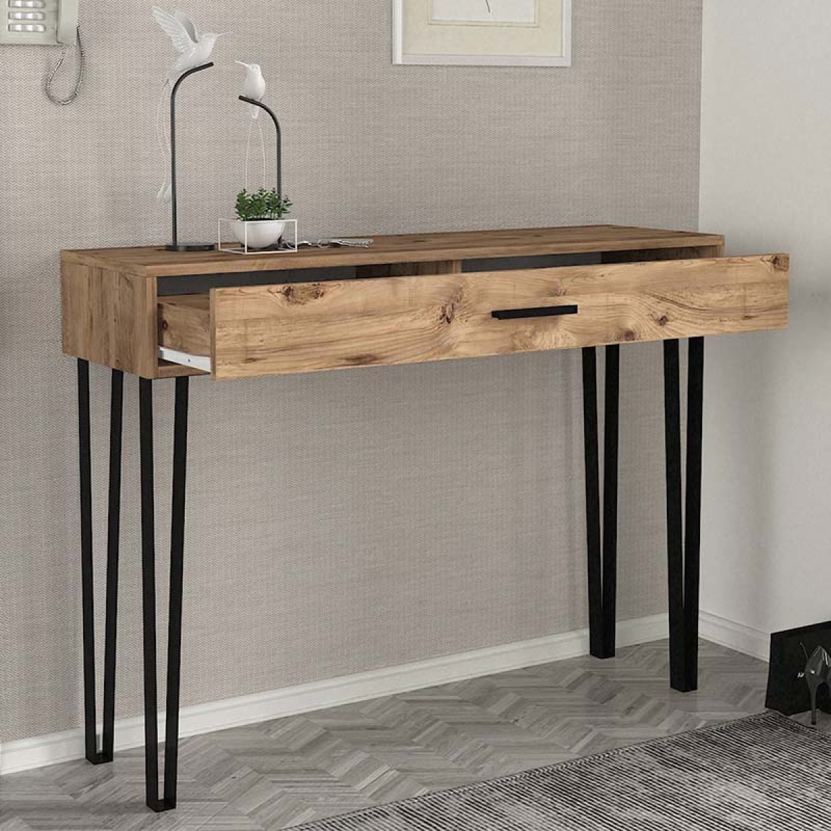 Κονσόλα μελαμίνης Rochel Megapap χρώμα atlantic pine 120x35x89,8εκ. - Image 2