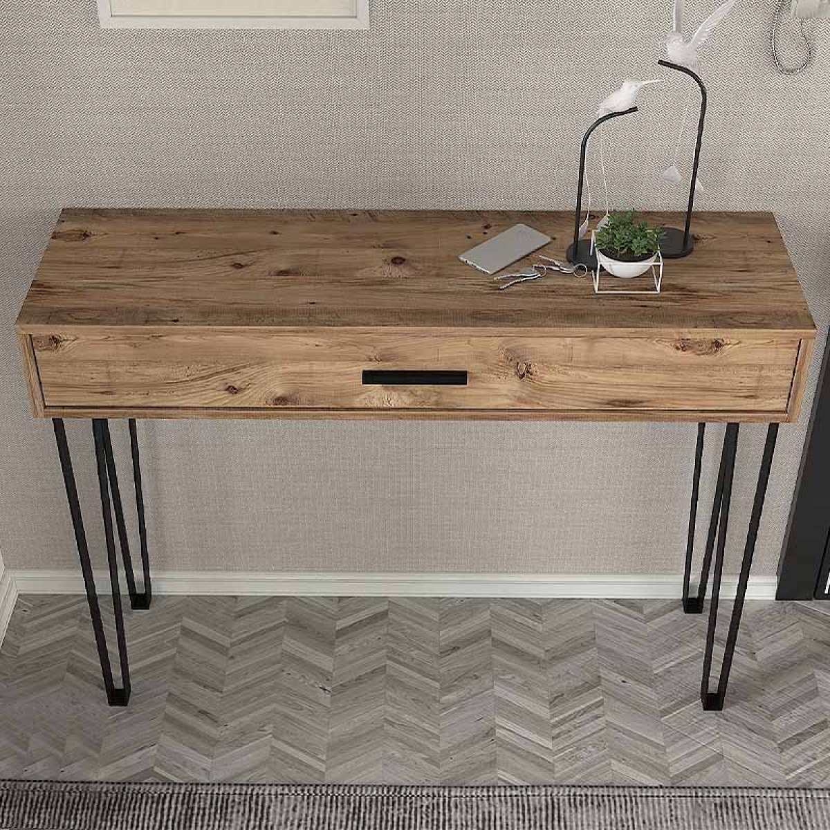 Κονσόλα μελαμίνης Rochel Megapap χρώμα atlantic pine 120x35x89,8εκ. - Image 4
