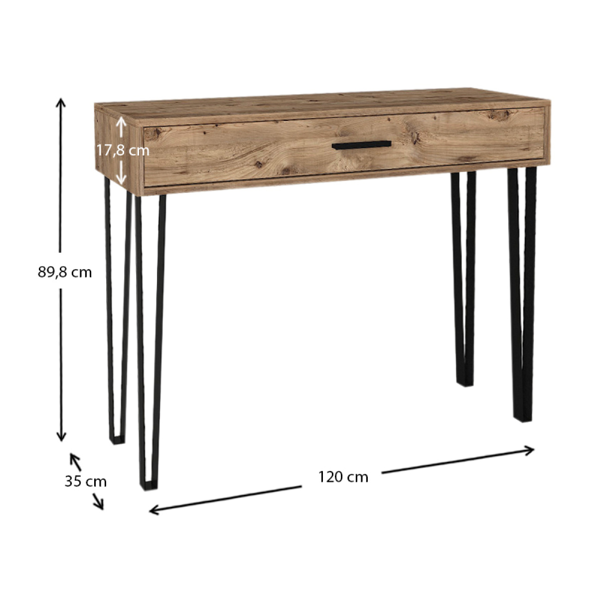 Κονσόλα μελαμίνης Rochel Megapap χρώμα atlantic pine 120x35x89,8εκ. - Image 6