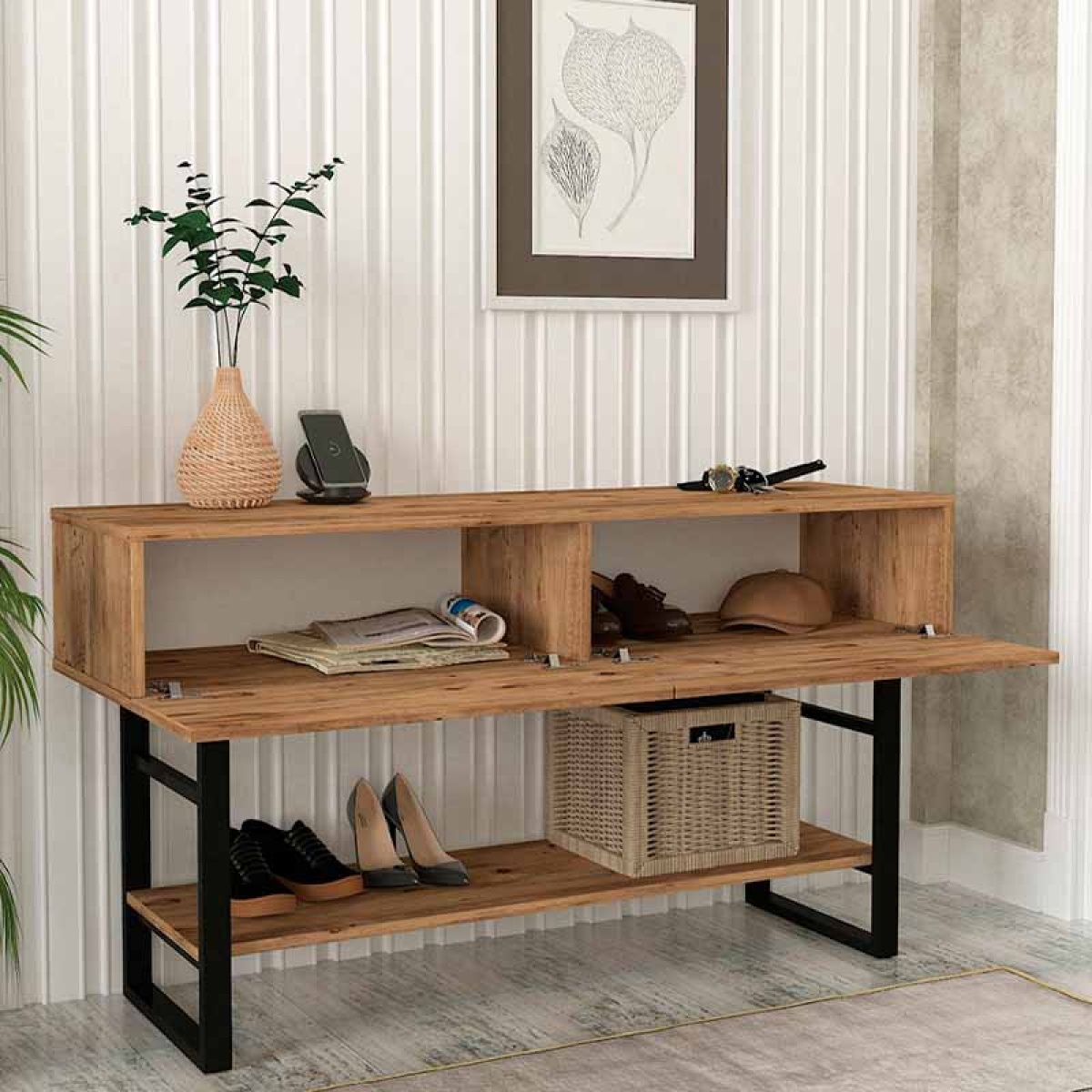 Κονσόλα μελαμίνης Aron Megapap χρώμα atlantic pine 138,8x41x75,7εκ. - Image 2