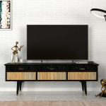 Έπιπλο τηλεόρασης Bolea Megapap χρώμα modern black 150x35x49,7 εκ. - Image 3