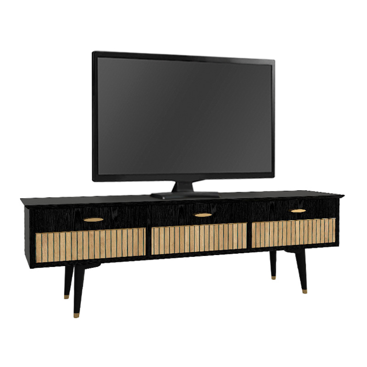 Έπιπλο τηλεόρασης Bolea Megapap χρώμα modern black 150x35x49,7 εκ. - Image 5