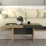 Τραπεζάκι σαλονιού Venita Megapap χρώμα sapphire oak - ανθρακί 90x60x33,8εκ. - Image 3