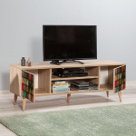 Έπιπλο τηλεόρασης Soho Megapap από μελαμίνη χρώμα sonoma 140x40x50 εκ. - Image 2