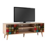 Έπιπλο τηλεόρασης Soho Megapap από μελαμίνη χρώμα sonoma 140x40x50 εκ. - Image 4