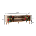 Έπιπλο τηλεόρασης Soho Megapap από μελαμίνη χρώμα sonoma 140x40x50 εκ. - Image 5
