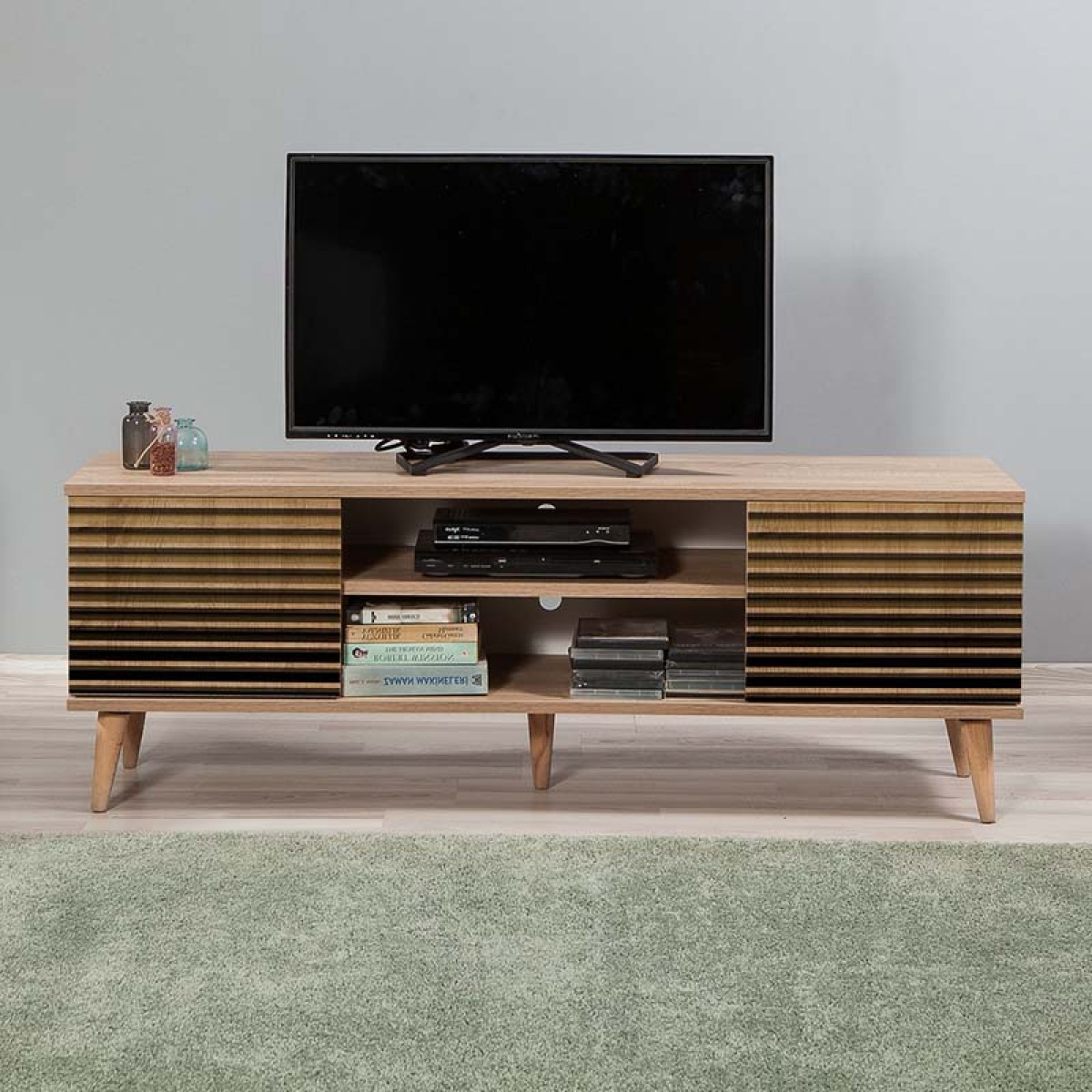 Έπιπλο τηλεόρασης Soho Megapap από μελαμίνη χρώμα sonoma 140x40x50 εκ. - Image 3