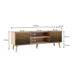 Έπιπλο τηλεόρασης Soho Megapap από μελαμίνη χρώμα sonoma 140x40x50 εκ. - Image 5
