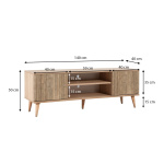 Έπιπλο τηλεόρασης Soho Megapap από μελαμίνη χρώμα sonoma 140x40x50 εκ. - Image 5