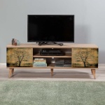 Έπιπλο τηλεόρασης Soho Megapap από μελαμίνη χρώμα sonoma 140x40x50 εκ. - Image 3