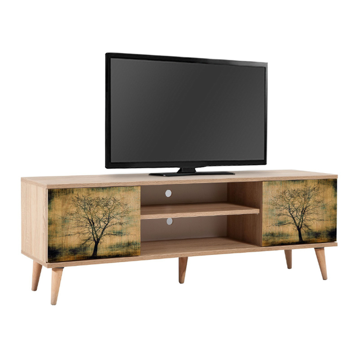 Έπιπλο τηλεόρασης Soho Megapap από μελαμίνη χρώμα sonoma 140x40x50 εκ. - Image 4