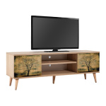 Έπιπλο τηλεόρασης Soho Megapap από μελαμίνη χρώμα sonoma 140x40x50 εκ. - Image 4