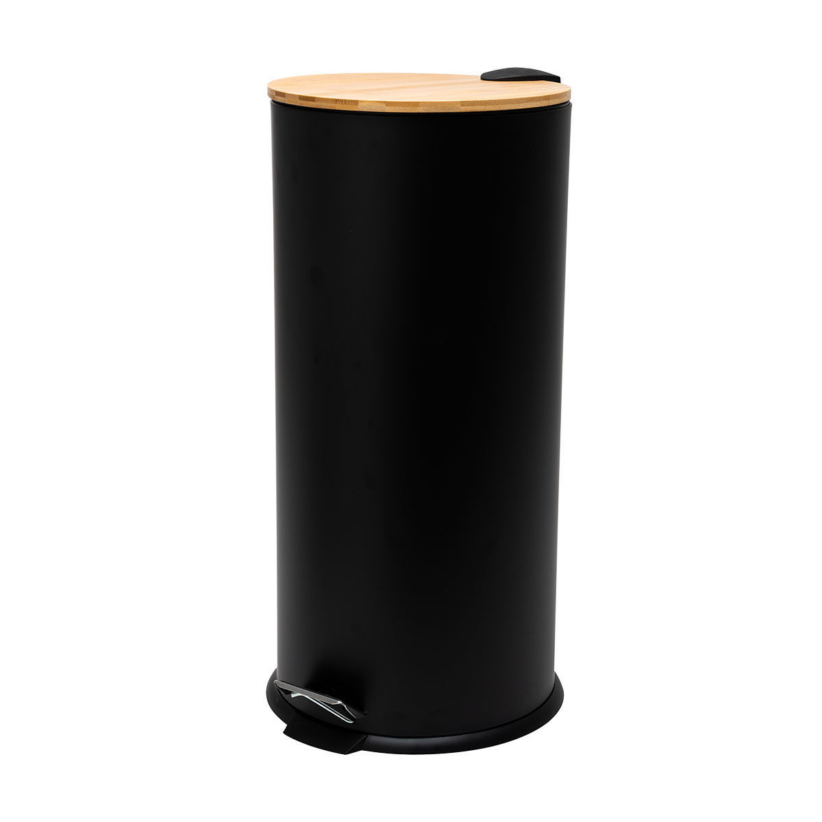 ΚΑΔΟΣ ΑΠΟΡΡΙΜΑΤΩΝ SOFT CLOSE BAMBOO ESSENTIALS 30lt ΜΑΤ ΜΑΥΡΟΣ - Image 3