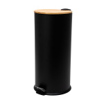 ΚΑΔΟΣ ΑΠΟΡΡΙΜΑΤΩΝ SOFT CLOSE BAMBOO ESSENTIALS 30lt ΜΑΤ ΜΑΥΡΟΣ - Image 3
