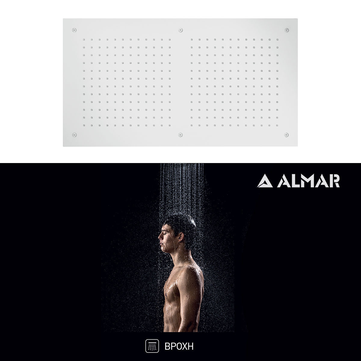 ΚΕΦΑΛΗ ΟΡΟΦ.TEMPTATION 70x38 ALMAR INOX WHITE MATT - Image 2