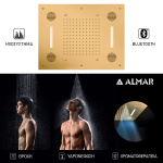 ΚΕΦΑΛΗ ΟΡΟΦ.TEMPTATION 63x48 ΗΧΟΣ-ΧΡΩΜΑΤ.ALMAR INOX PVD BRUSHED GOLD - Image 2