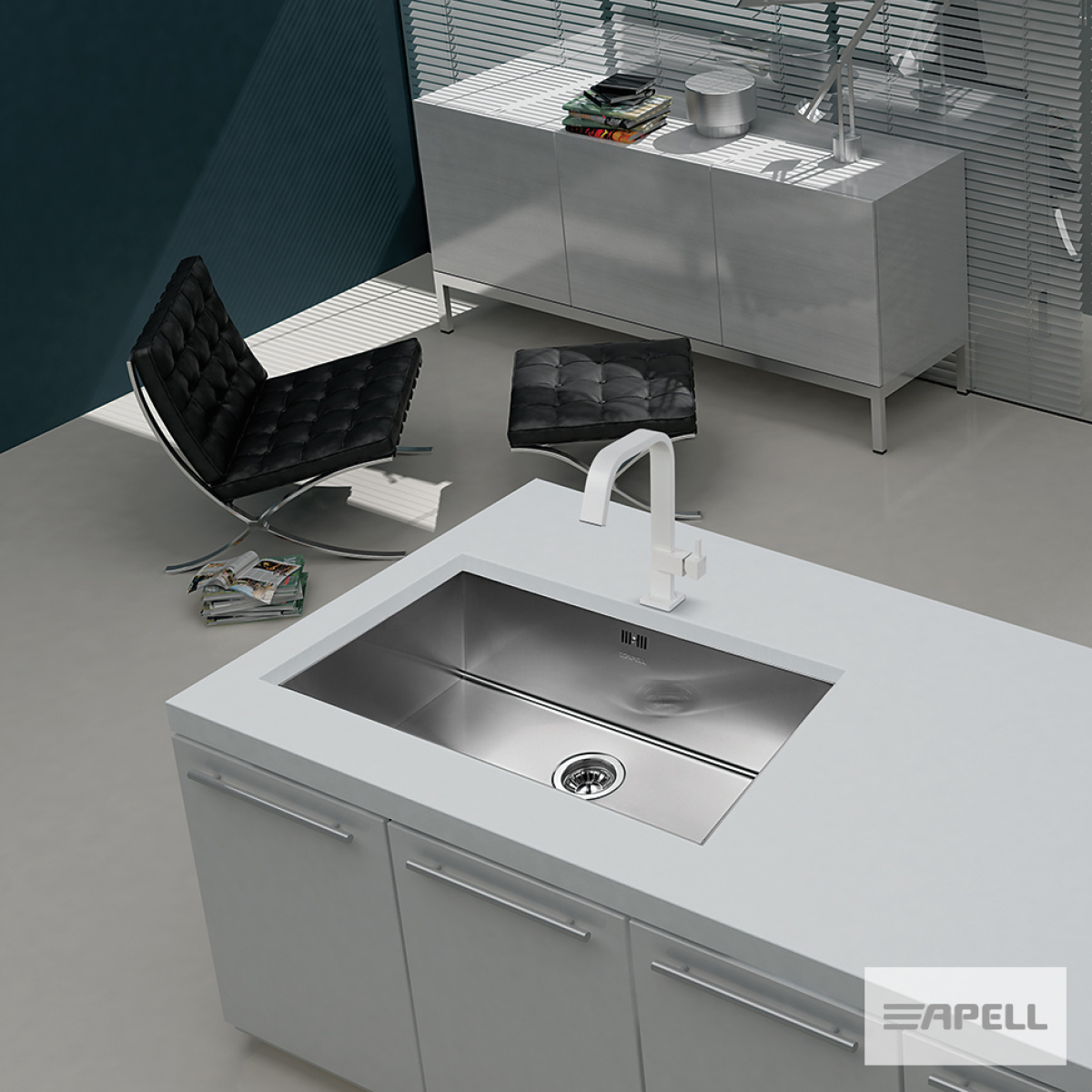 ΝΕΡΟΧΥΤΗΣ ΥΠΟΚ/ΝΟΣ AMALTHEA 74X41,8  APELL INOX ΛΕΙΟ - Image 2