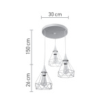 InLight Κρεμαστό φωτιστικό από λευκό μέταλλο 3XE27 D:30cm (4024-3-WH-ROSETTE) - Image 2