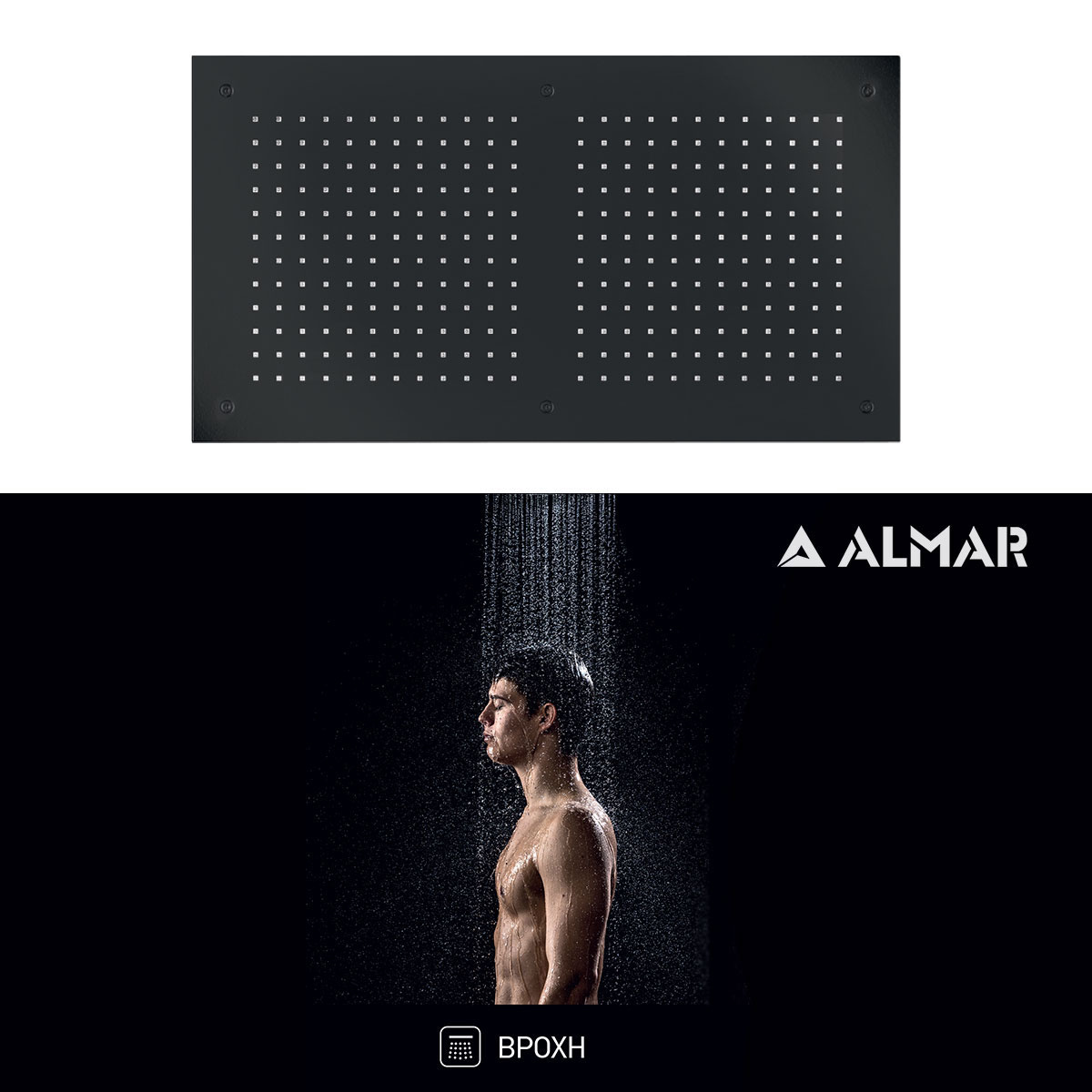 ΚΕΦΑΛΗ ΟΡΟΦ.TEMPTATION 70x38 ALMAR INOX PVD BLACK BRUSHED - Image 2