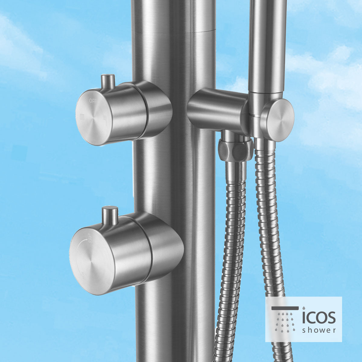 ΣΤΗΛΗ ΝΤΟΥΖ LEA ΜΕ ΜΙΚΤΗ ICOS ΕΠΙΔΑΠΕΔΙΑ ΥΨΟΣ 230 εκ. INOX - Image 3