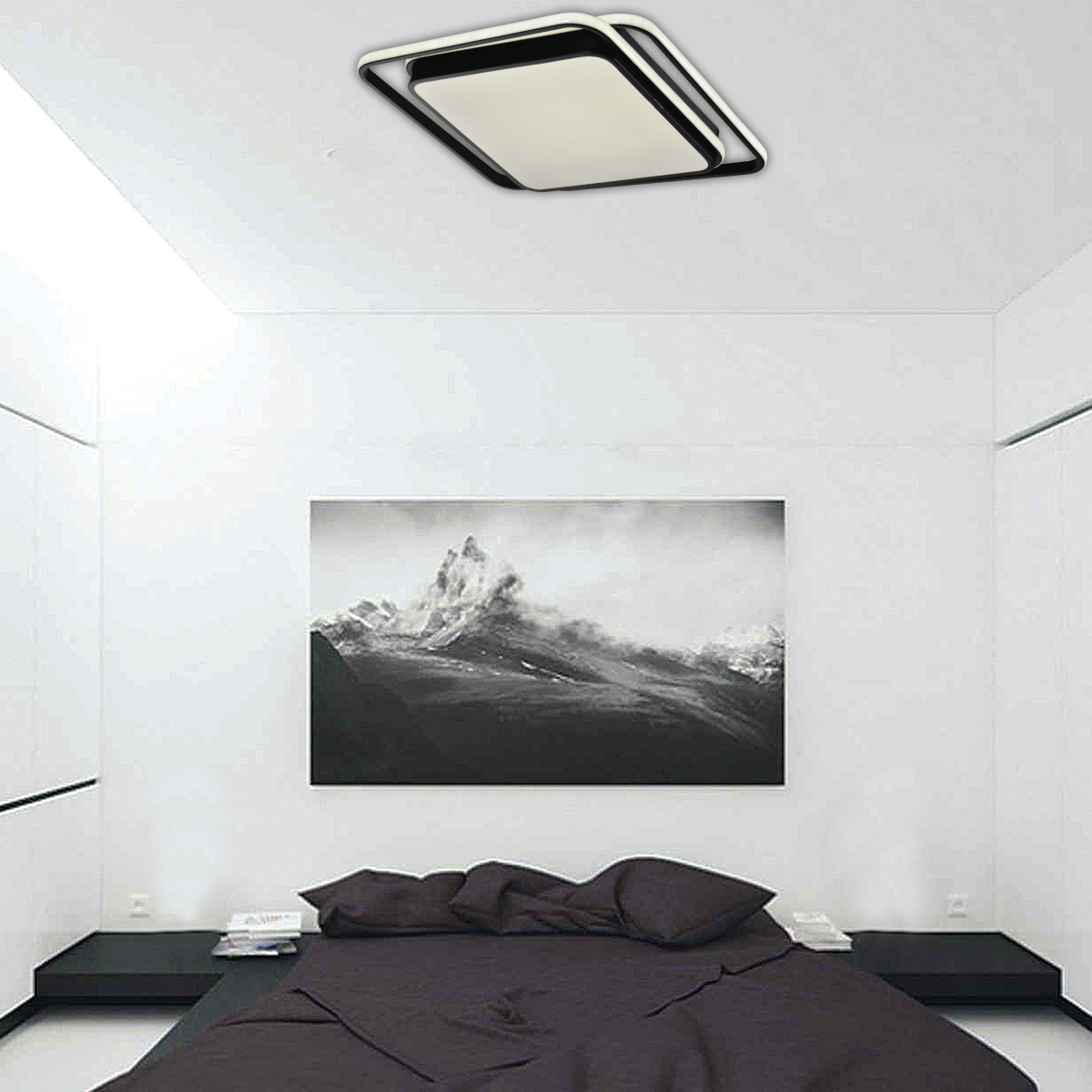 InLight Πλαφονιέρα οροφής LED 60W 3CCT από αλουμίνιο σε μαύρη απόχρωση D:43cm (42171-Μαύρο) - Image 2