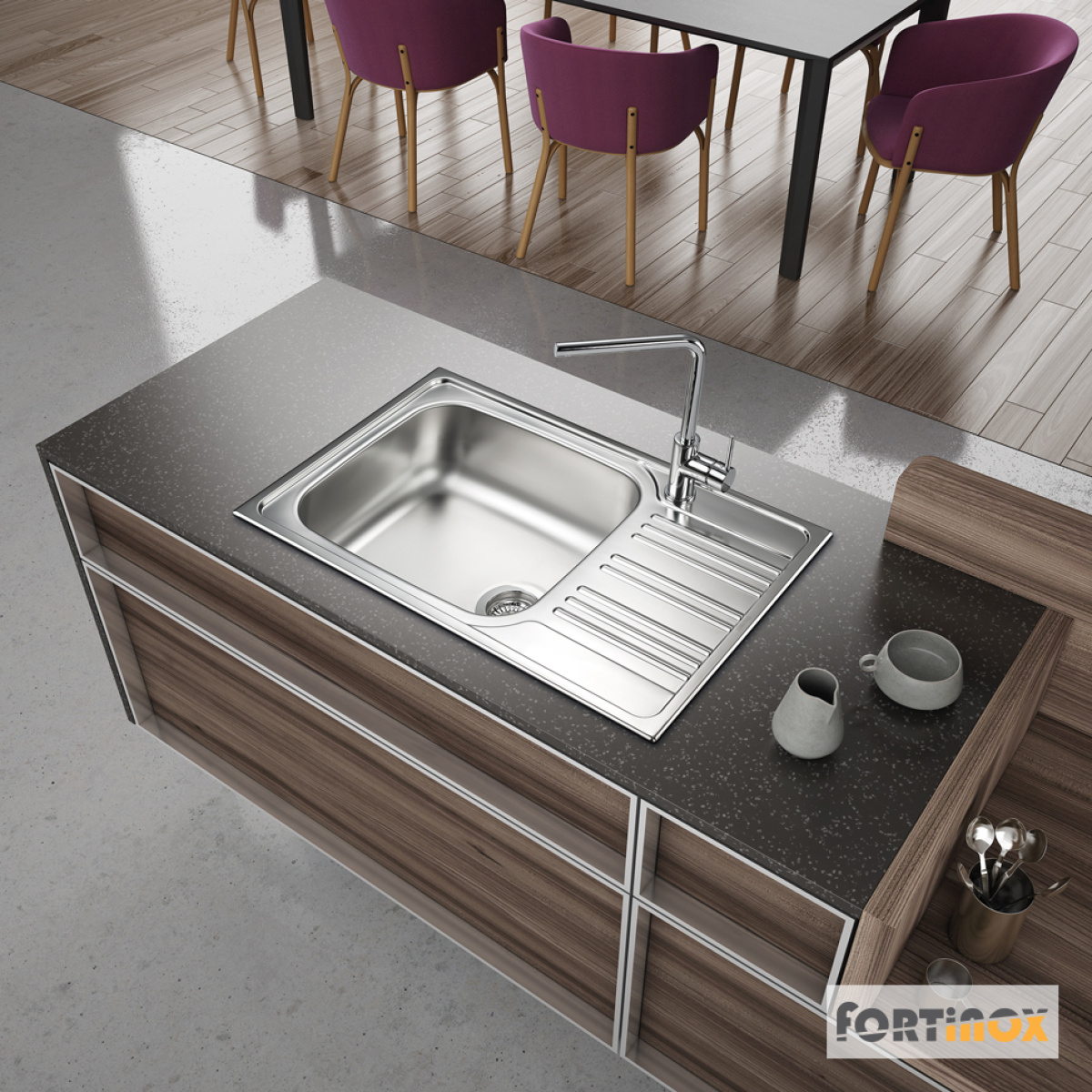 ΝΕΡΟΧΥΤΗΣ VALLEY 78x50 FORTINOX INOX ΛΕΙΟ - Image 2