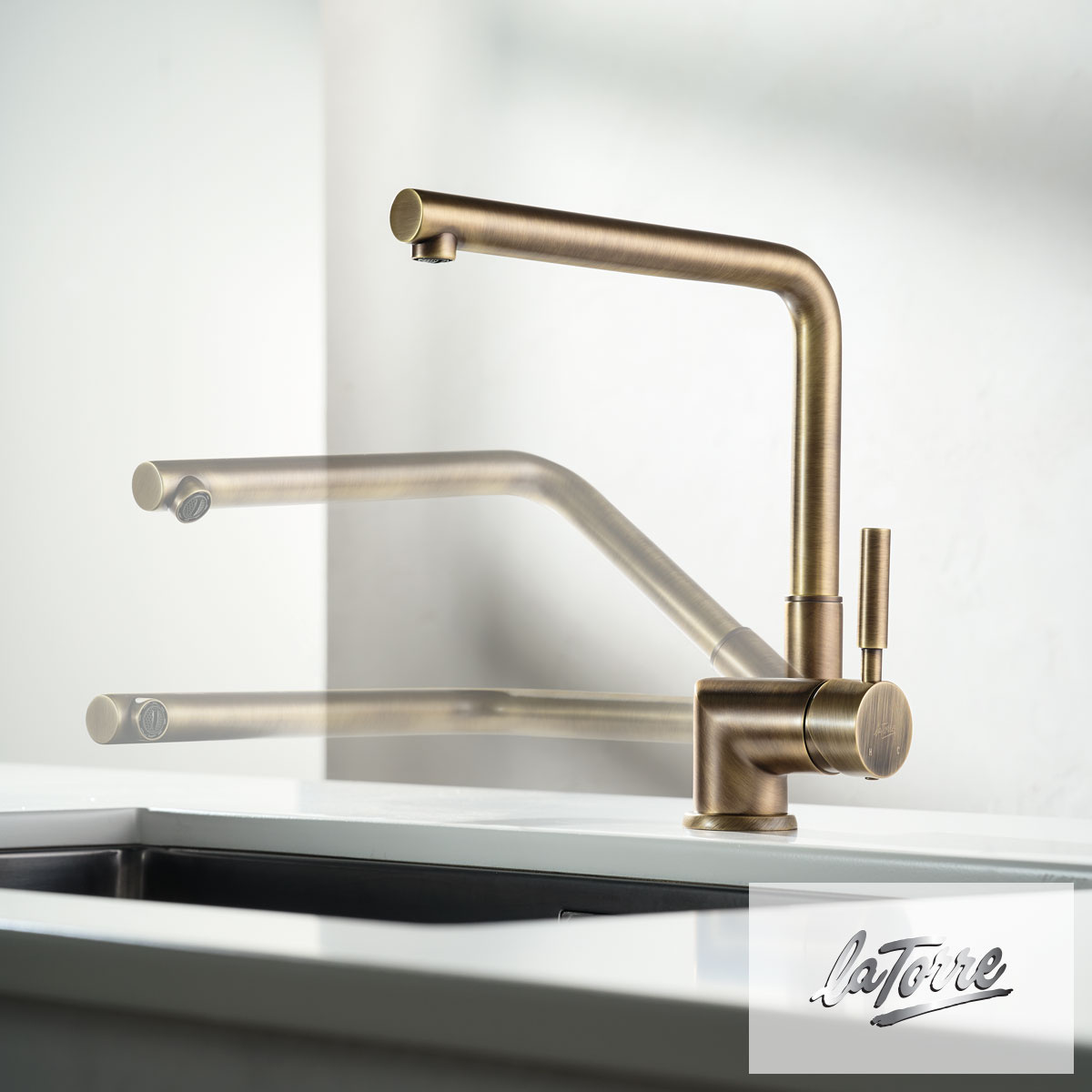 ΜΠΑΤ.ΝΕΡΟΧ.ΠΑΡΑΘ. TECH LA TORRE ANTIQUE BRASS - Image 3