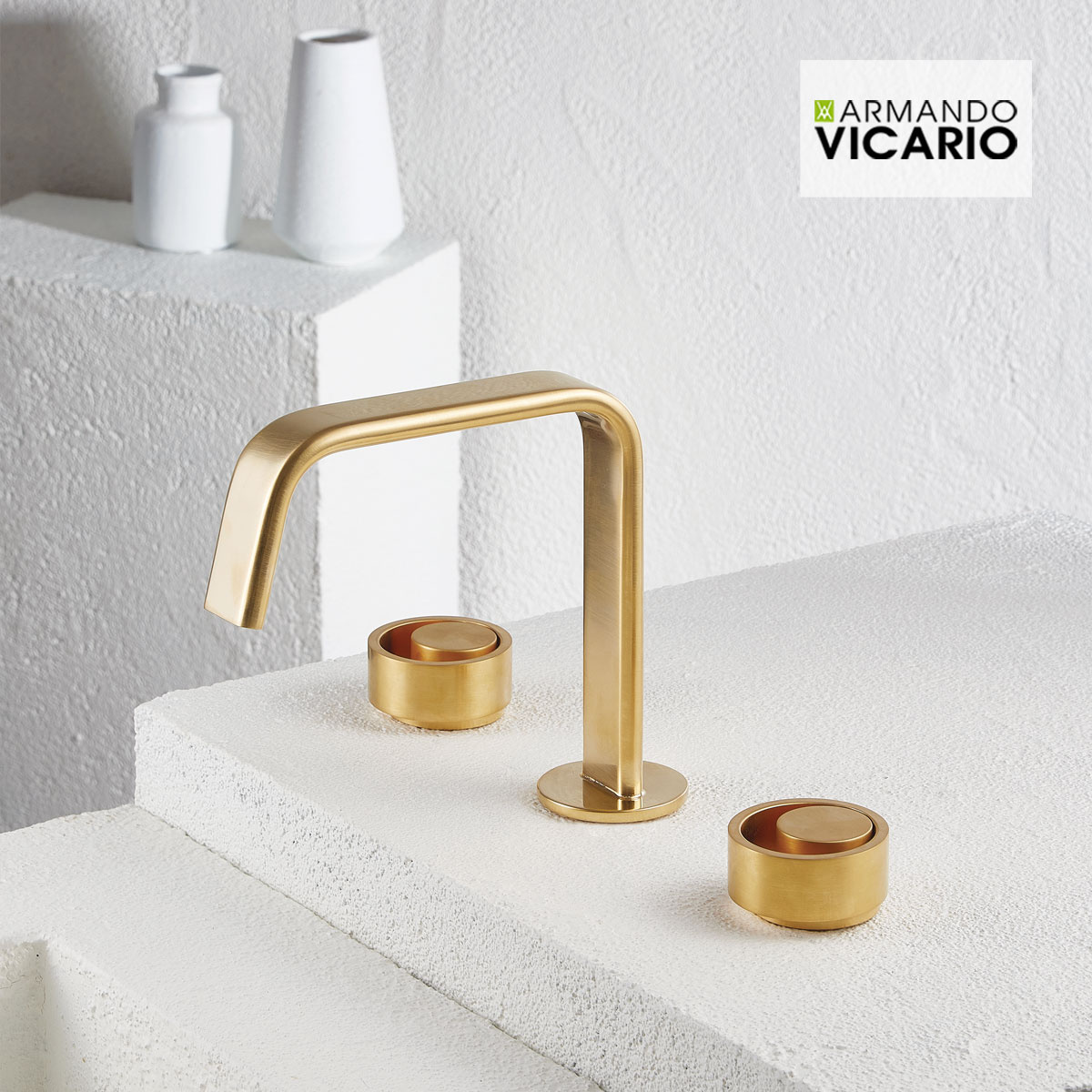 ΜΠΑΤ.ΝΙΠΤ.3 ΟΠΩΝ ΜΕ ΒΑΛΒ.CLIC-CLAC HALO VICARIO BRUSHED GOLD - Image 2