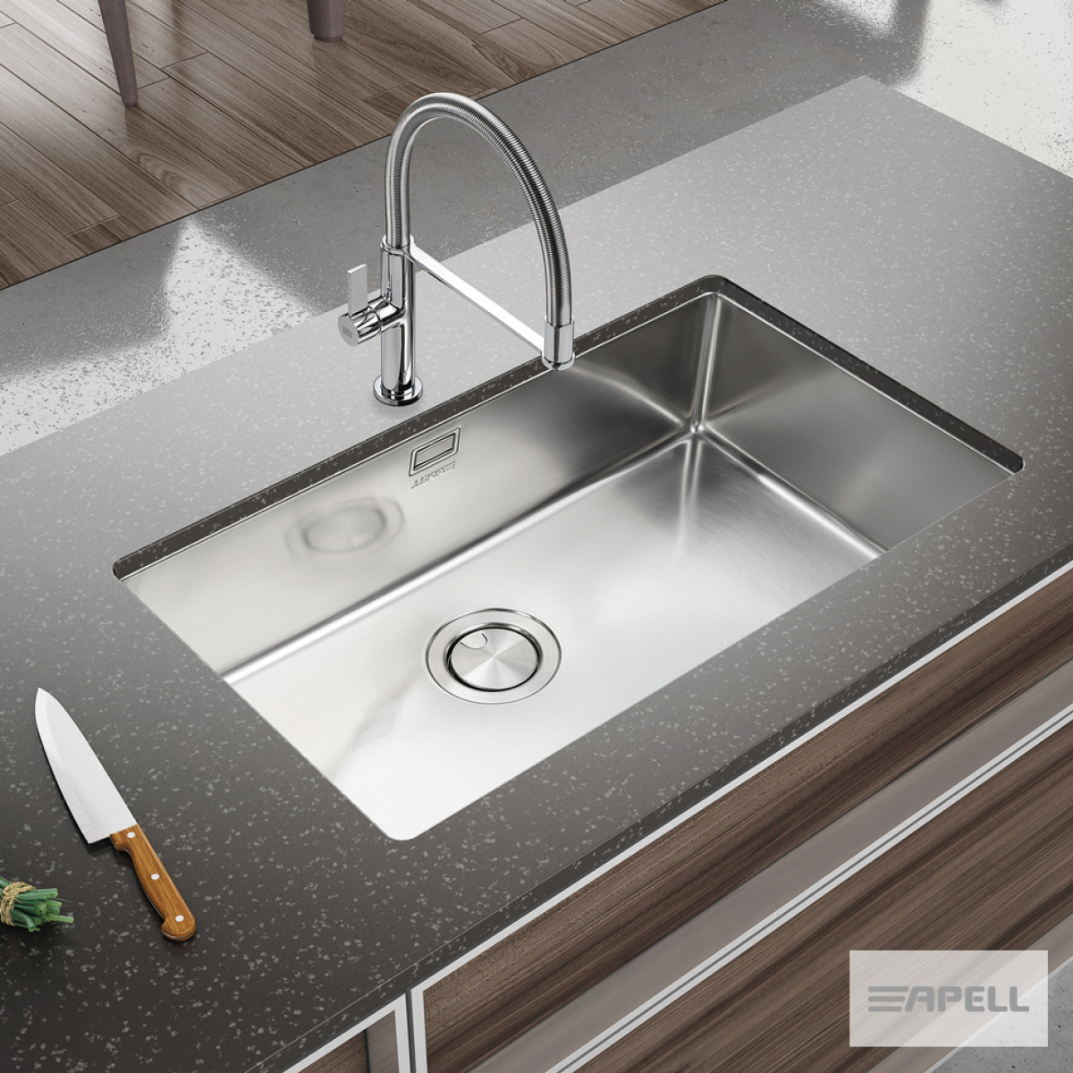 ΝΕΡΟΧΥΤΗΣ ΥΠΟΚ/ΝΟΣ LINEAR PLUS 75Χ44 APELL INOX ΛΕΙΟ - Image 2