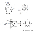 ΣΕΤ ΛΕΚΑΝΗ ΚΡΕΜΑΣΤΗ DEBBA ROUND RIMLESS ΜΕ ΚΑΛΥΜΜΑ ΑΠΛΟ ΛΕΥΚΟ ROCA - Image 2
