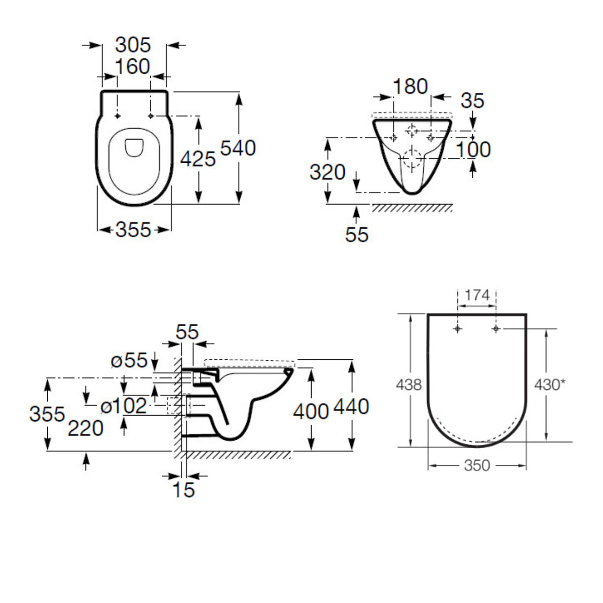 ΣΕΤ ΛΕΚΑΝΗ ΚΡΕΜΑΣΤΗ DEBBA ROUND RIMLESS ΜΕ ΚΑΛΥΜΜΑ SOFT CLOSE ΛΕΥΚΟ ROCA - Image 2