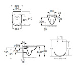 ΣΕΤ ΛΕΚΑΝΗ ΚΡΕΜΑΣΤΗ DEBBA ROUND RIMLESS ΜΕ ΚΑΛΥΜΜΑ SOFT CLOSE ΛΕΥΚΟ ROCA - Image 2