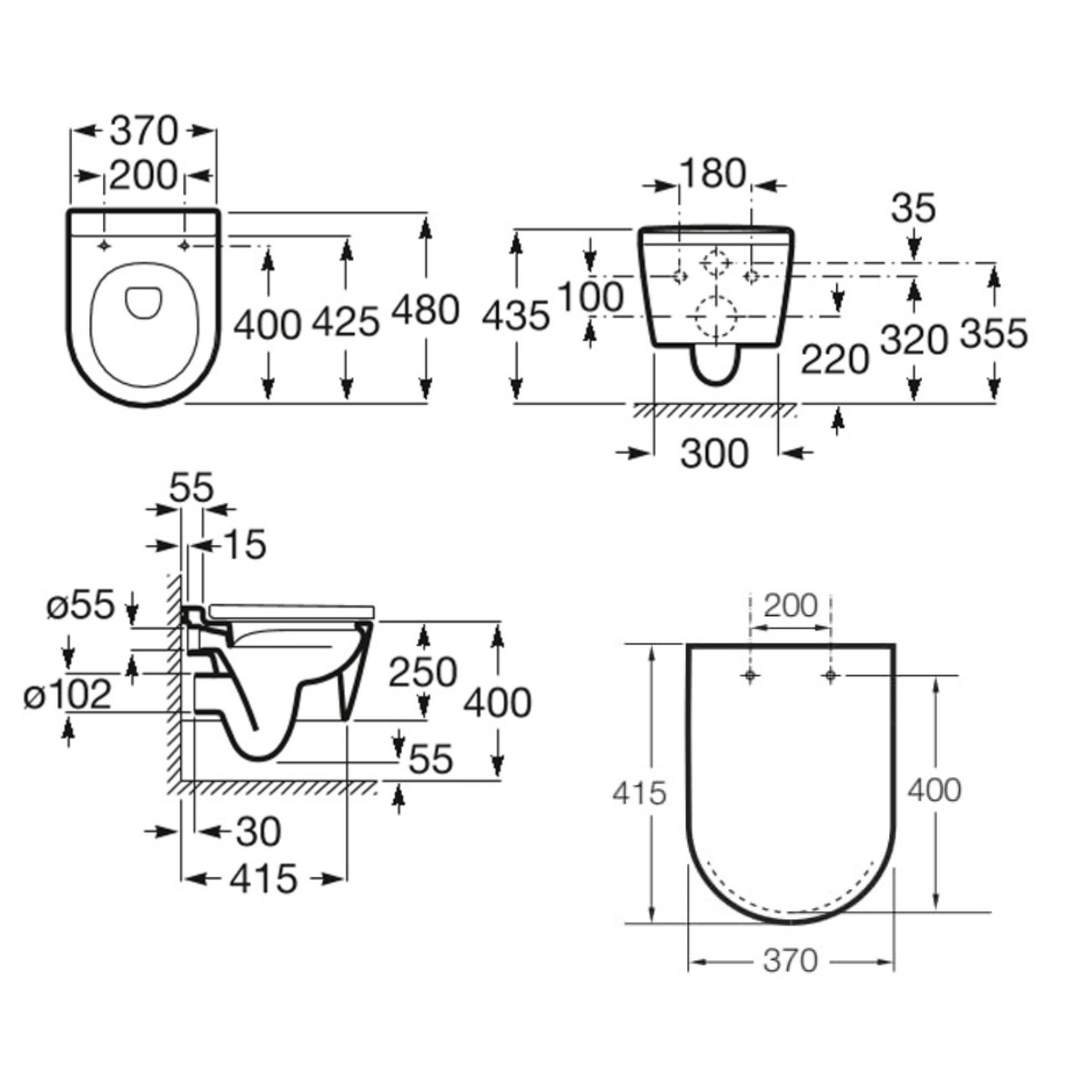 ΣΕΤ ΛΕΚΑΝΗ ΚΡΕΜΑΣΤΗ INSPIRA ROUND COMPACT RIMLESS ΜΕ ΚΑΛΥΜΜΑ SOFT CLOSE ONYX ROCA - Image 2