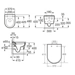 ΣΕΤ ΛΕΚΑΝΗ ΚΡΕΜΑΣΤΗ INSPIRA ROUND COMPACT RIMLESS ΜΕ ΚΑΛΥΜΜΑ SOFT CLOSE ONYX ROCA - Image 2