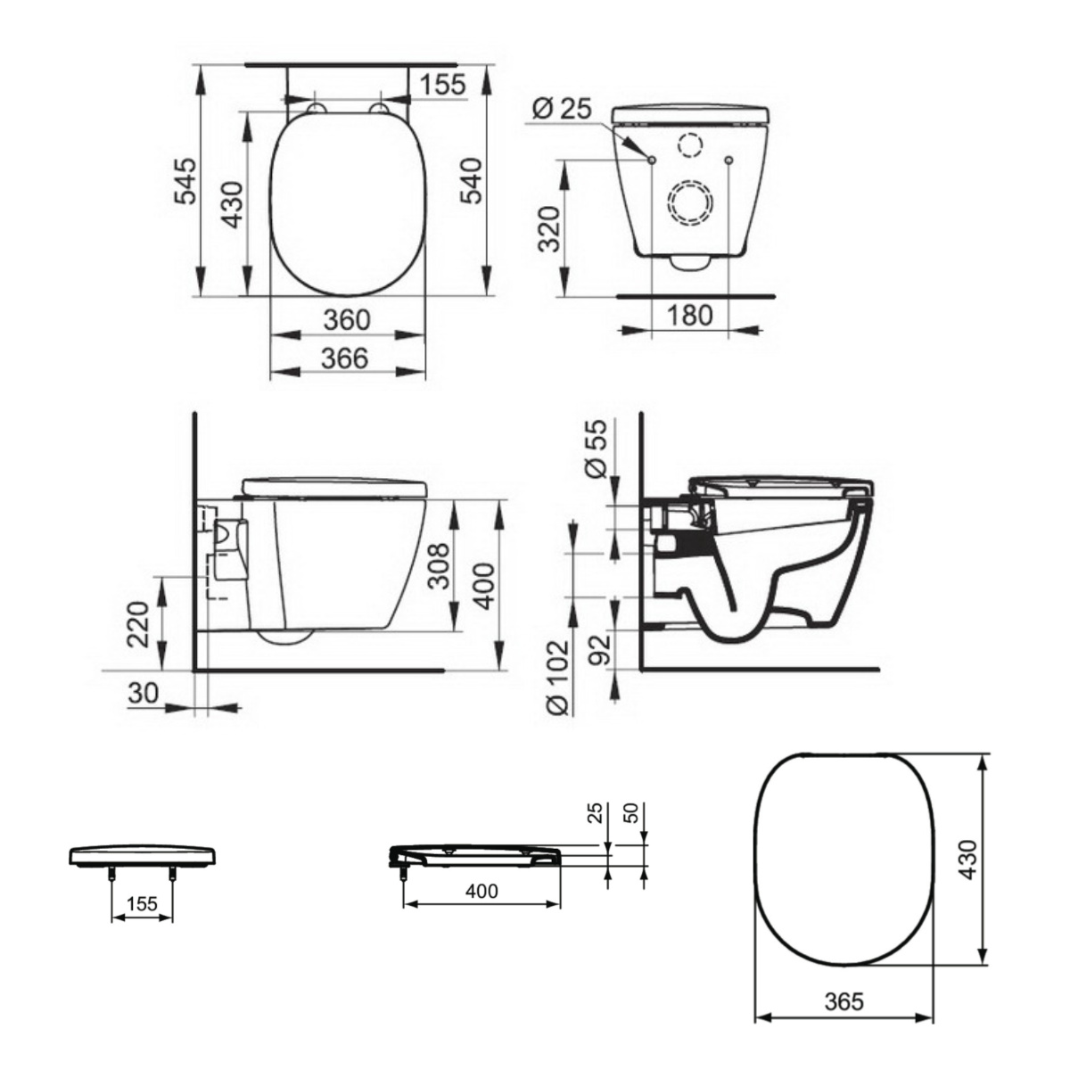 ΣΕΤ ΛΕΚΑΝΗ ΚΡΕΜΑΣΤΗ CONCEPT ΜΕ ΚΑΛΥΜΜΑ SOFT CLOSE ΛΕΥΚΟ IDEAL - Image 2