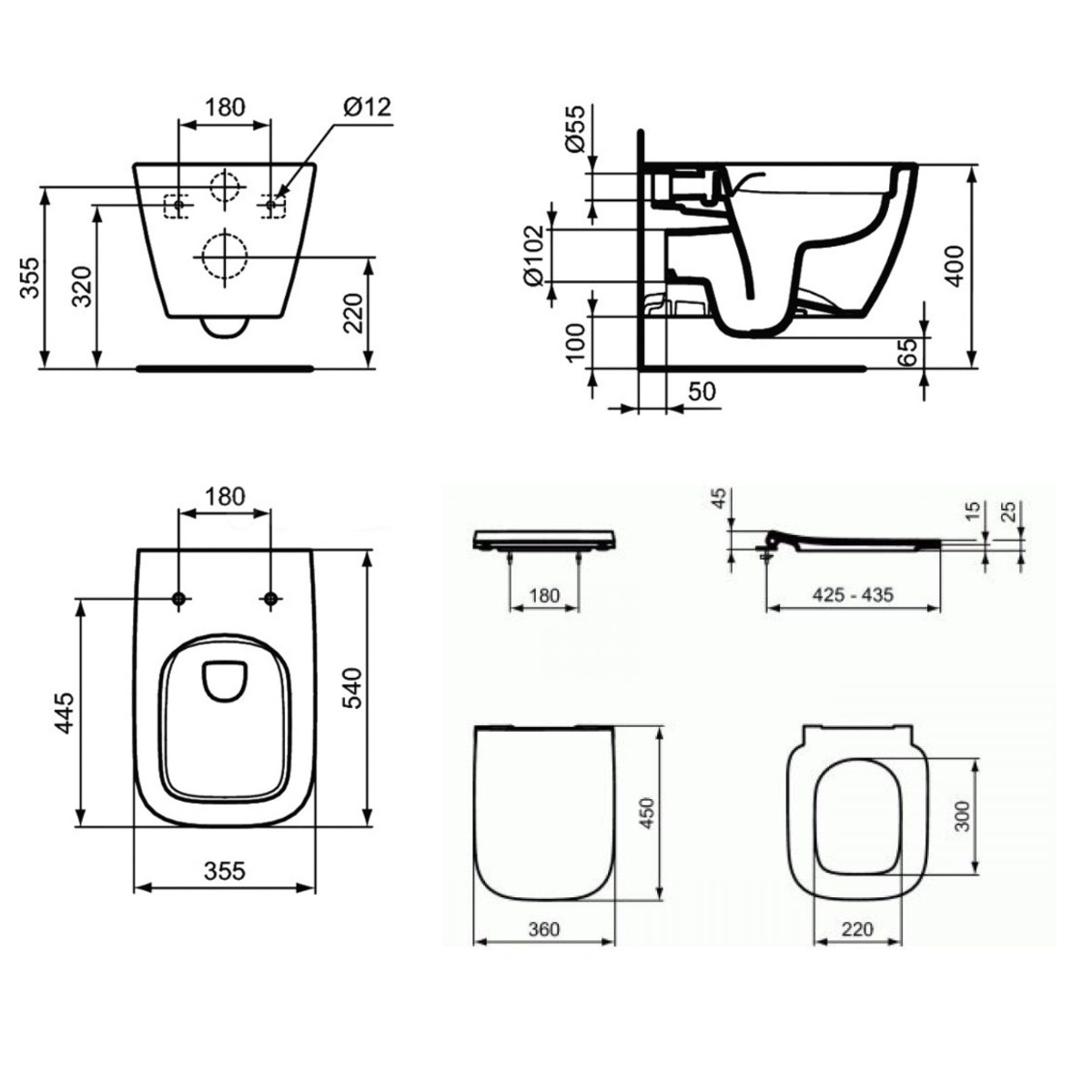 ΣΕΤ ΛΕΚΑΝΗ ΚΡΕΜΑΣΤΗ I-LIFE B RIMLESS ΜΕ ΚΑΛΥΜΜΑ SLIM SOFT CLOSE ΛΕΥΚΟ IDEAL - Image 2