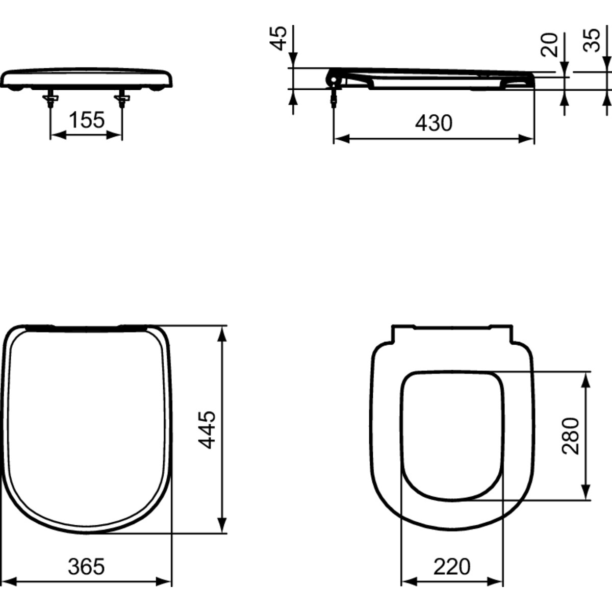 ΚΑΠΑΚΙ ΛΕΚΑΝΗΣ TEMPO ΑΠΛΟ 53cm ΛΕΥΚΟ  IDEAL - Image 2