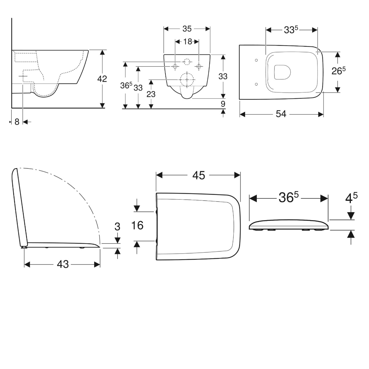 ΣΕΤ ΛΕΚΑΝΗ ΚΡΕΜΑΣΤΗ ICON SQUARE RIMFREE ΜΕ ΚΑΛΥΜΜΑ SOFT CLOSE ΛΕΥΚΟ GEBERIT - Image 2