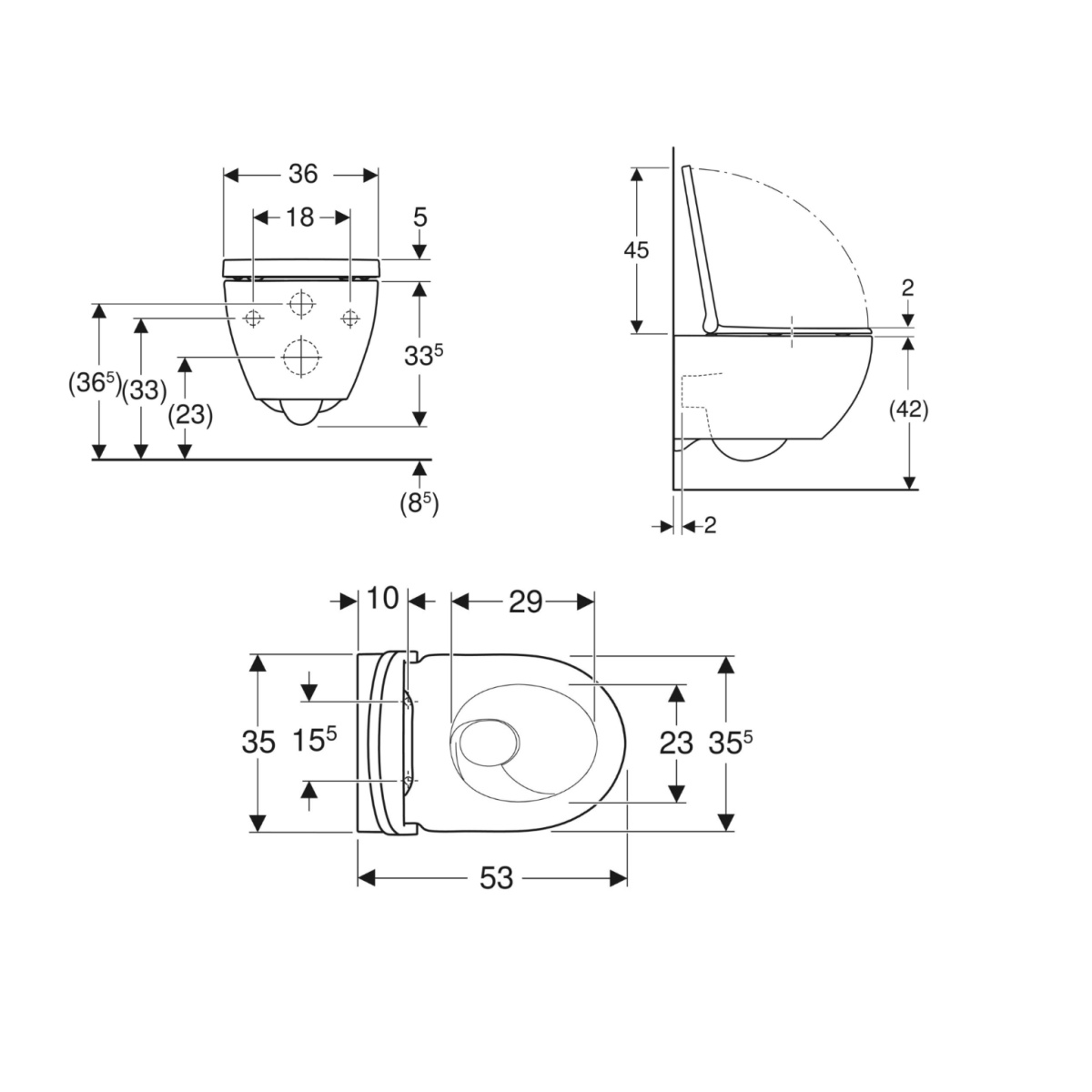 ΛΕΚΑΝΗ ΚΡΕΜΑΣΤΗ ACANTO ΣΕΤ ΜΕ SOFT CLOSE ΚΑΠΑΚΙ RIMFLESS TURBOFLUSH ΛΕΥΚΗ GEBERIT - Image 2