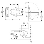 ΛΕΚΑΝΗ ΚΡΕΜΑΣΤΗ ICON 49cm ΣΕΤ ΜΕ SOFT CLOSE ΚΑΠΑΚΙ RIMFFREE ΛΕΥΚΗ GEBERIT - Image 2