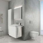 ΛΕΚΑΝΗ ΚΡΕΜΑΣΤΗ ICON 49cm ΣΕΤ ΜΕ SOFT CLOSE ΚΑΠΑΚΙ RIMFFREE ΛΕΥΚΗ GEBERIT