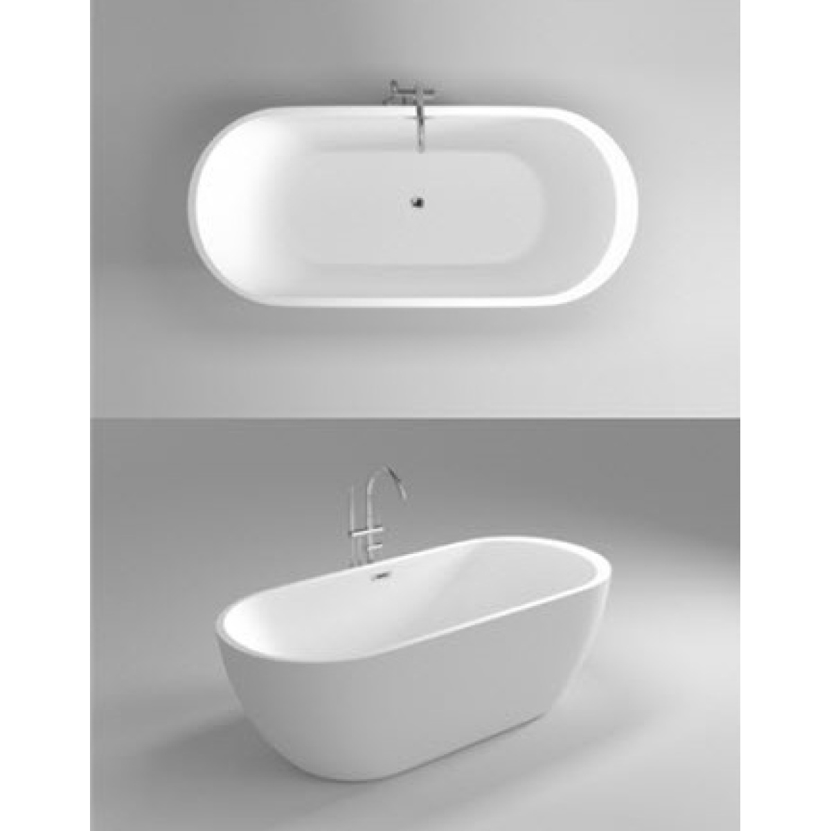 ΜΠΑΝΙΟ ΣΟΡΑ ΒΑ105 170x80cm ΕΛΕΥΘΕΡΗΣ ΤΟΠΟΘΕΤΗΣΗΣ ΛΕΥΚΟ PICCADILLY - Image 3