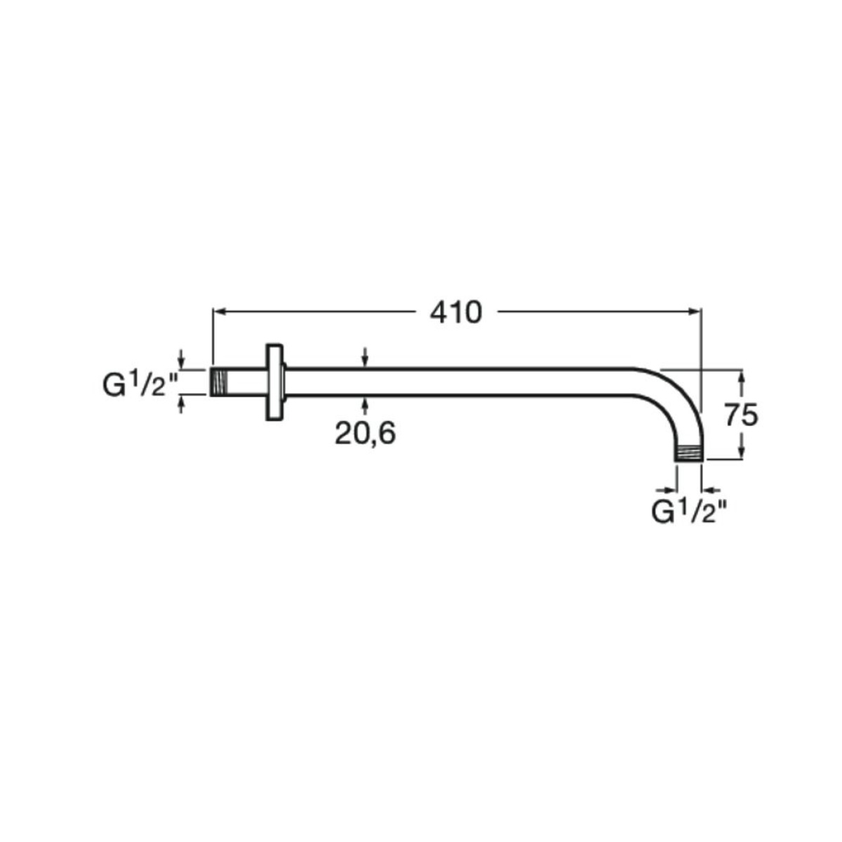 ΒΡΑΧΙΟΝΑΣ ΤΟΙΧΟΥ ΣΤΡΟΓΓΥΛΟΣ 40cm TITANIUM BLACK PVD ROCA - Image 2