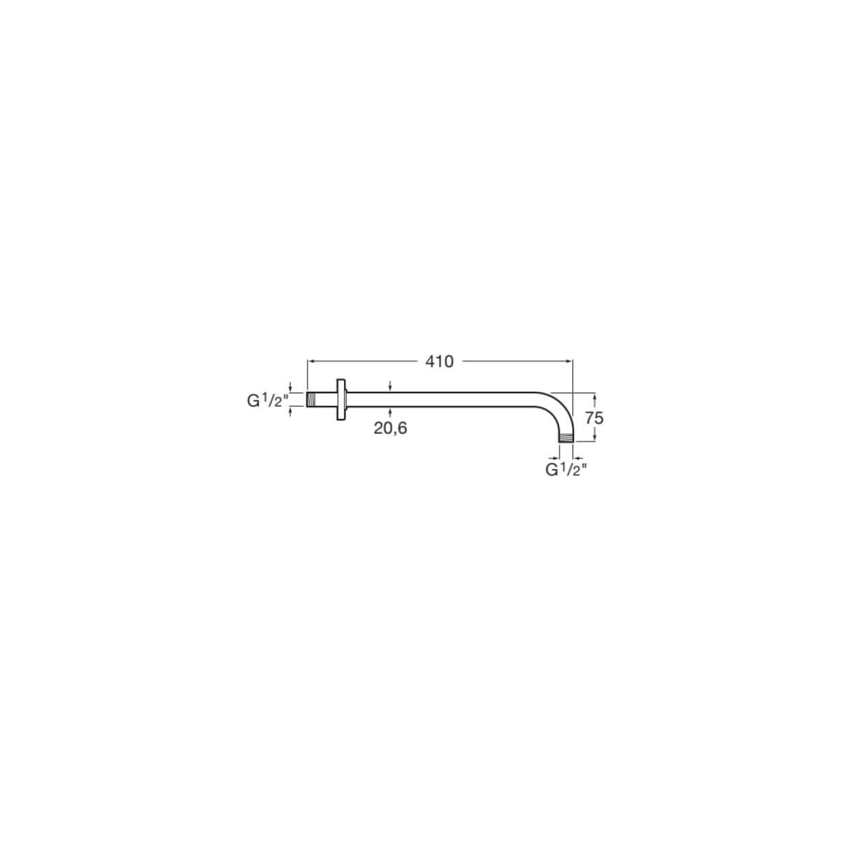 ΒΡΑΧΙΟΝΑΣ ΤΟΙΧΟΥ 40cm BRUSHED TITANIUM BLACK PVD ROCA - Image 2