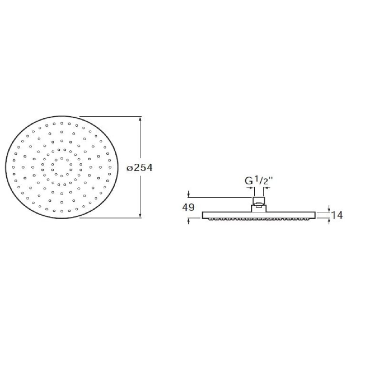ΚΕΦΑΛΗ ΝΤΟΥΖ RAINSENSE Φ25 ΜΑΥΡΗ ΜΑΤ ROCA - Image 2